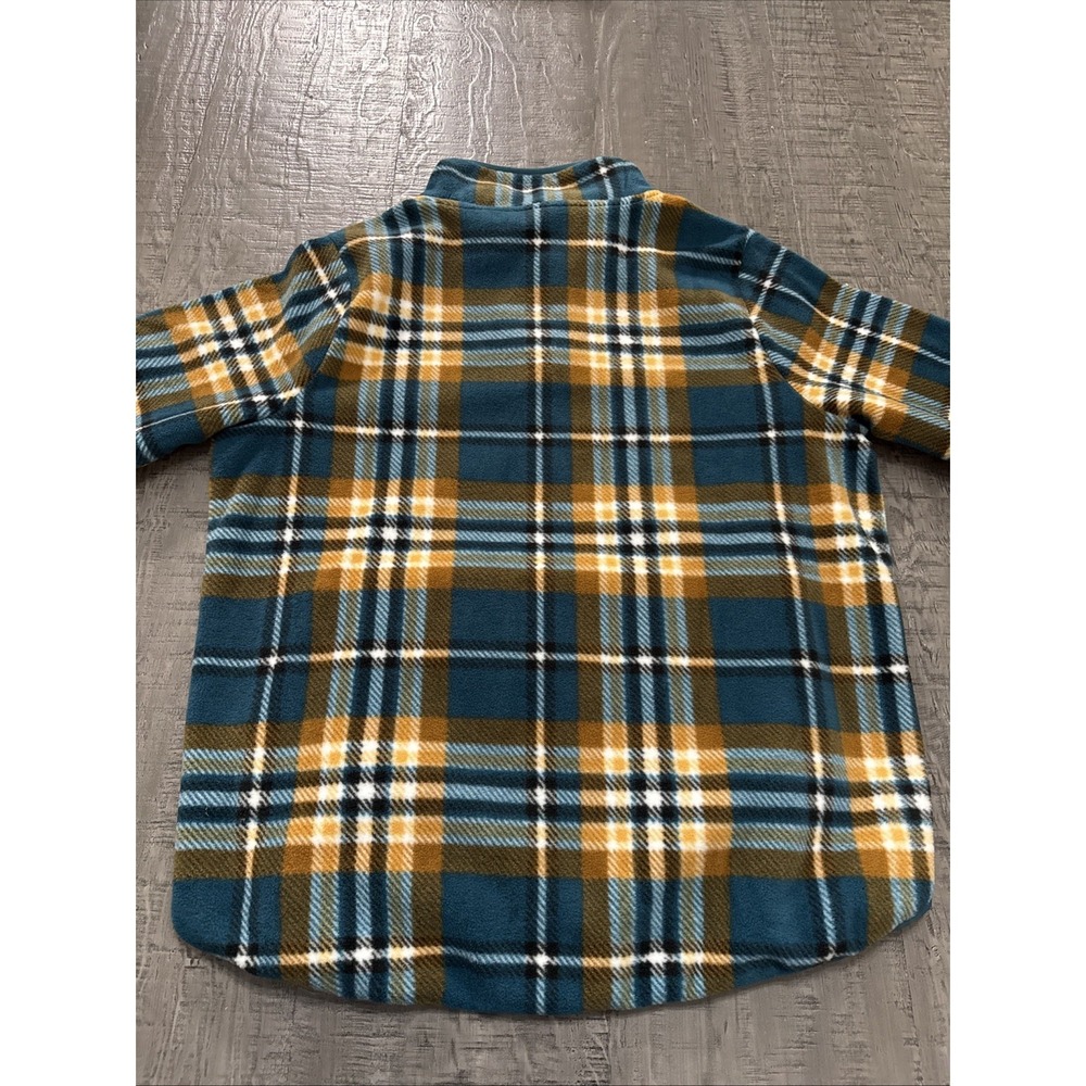 Vera Bradley sporty fleece pullover in plaid Size Medium Gold, Teal, White,Snap - Picture 9 of 9